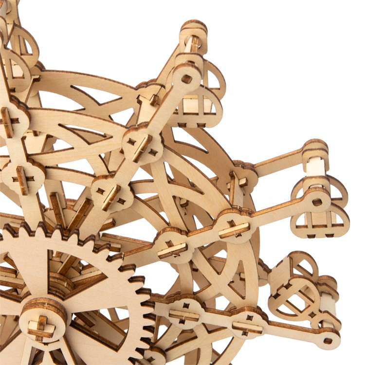 3D Wooden Puzzle Interactive Mechanism Building Model Brain Teaser Educational STEM Toy for Adults Teens
