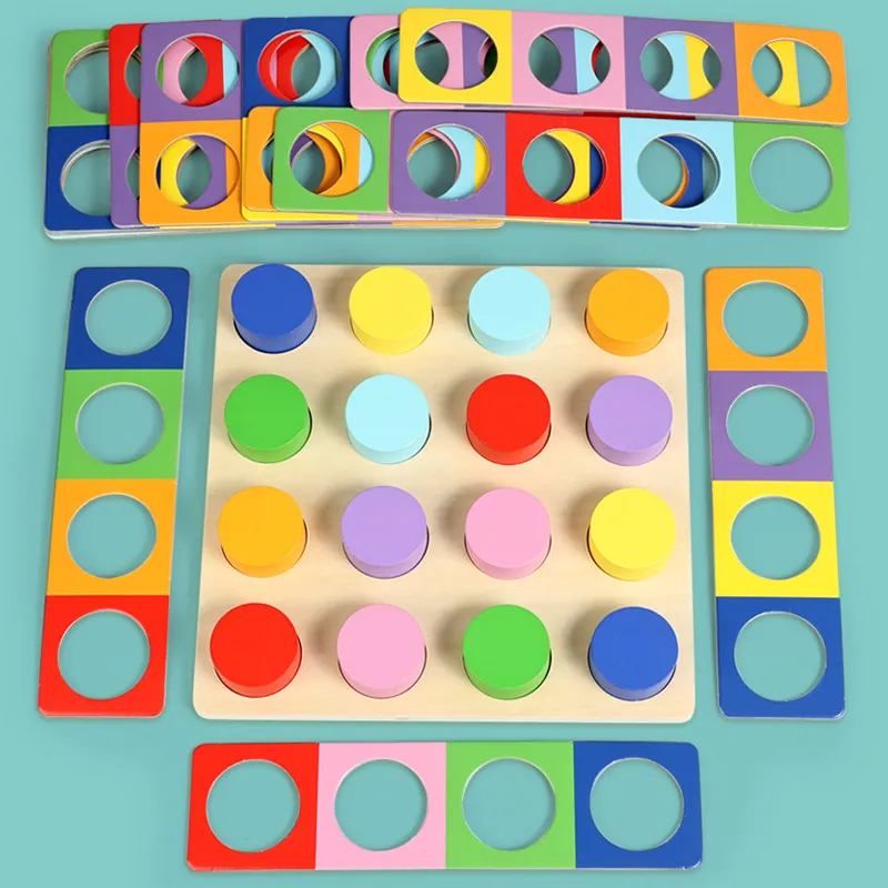Children's Educational Wooden Color-Matching Board — Early Learning & Cognitive Game for Logic Training, Building Blocks & Puzzle Toy