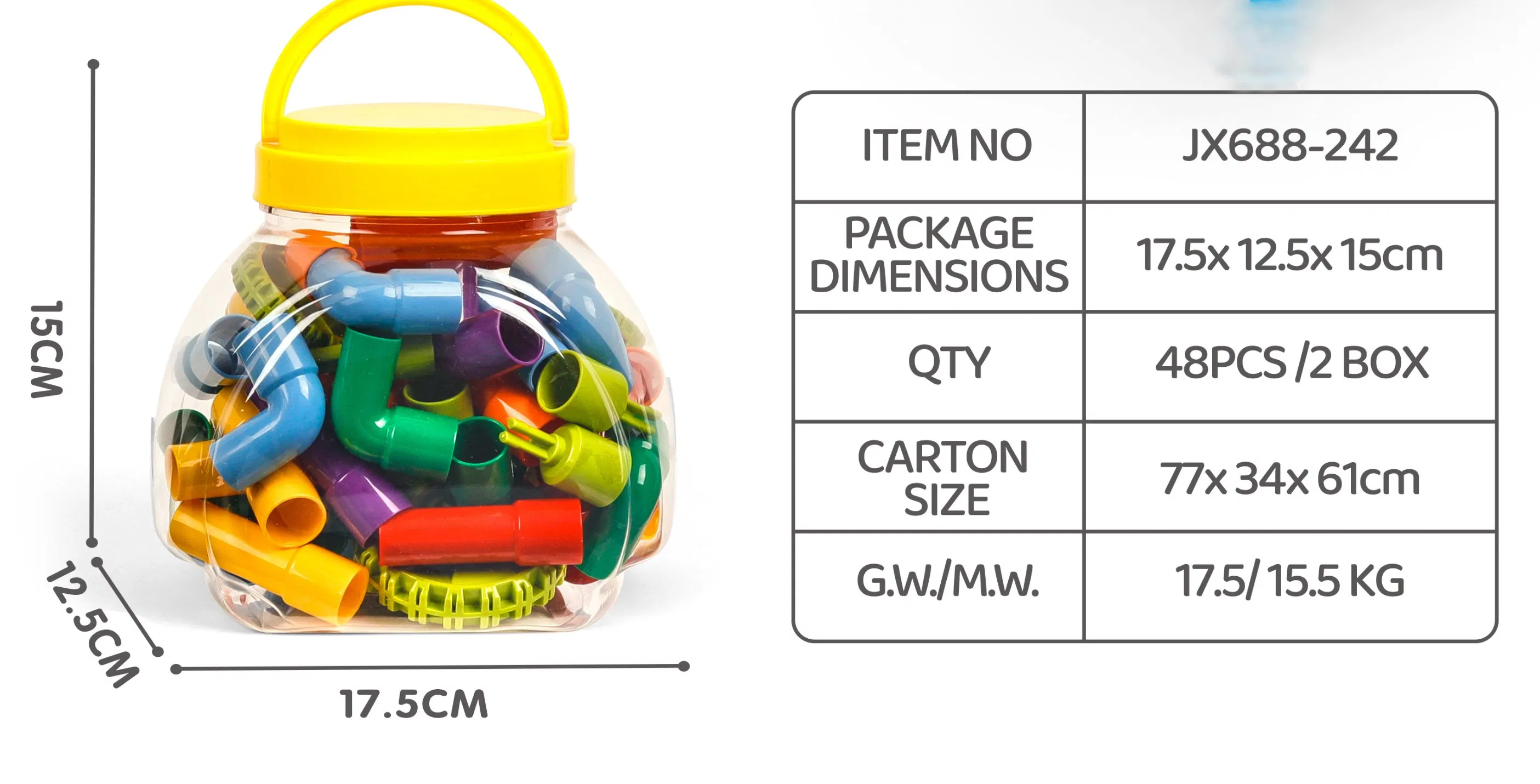 Magnetic Tiles Learning Pipe Tube Toy, Sensory Toys, Tube Locks Construction Building Blocks