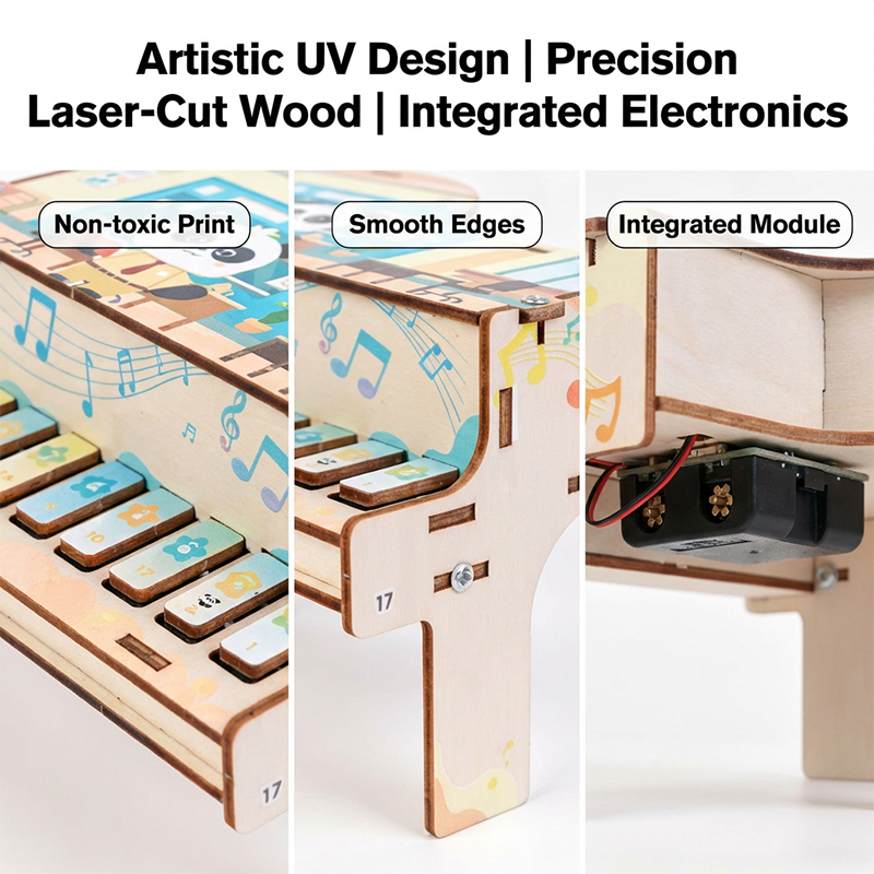 Provide Stem Curriculum Starter Kit Wooden Electronic Piano Children Stem Educational Robot Diy Kit For Kids