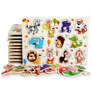 Wooden Educational Puzzles for Kids Toddler Hand Held Puzzle Toy Alphabet Learning Toy Preschool Board Game Toys