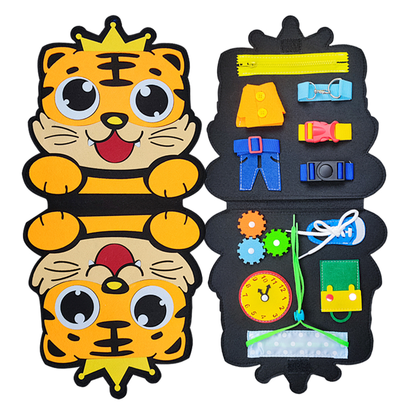 FUAN Children Toddlers Educational Felt Busy Board Animal Princess Montessori Sensory Learning Intelligence Development Toys