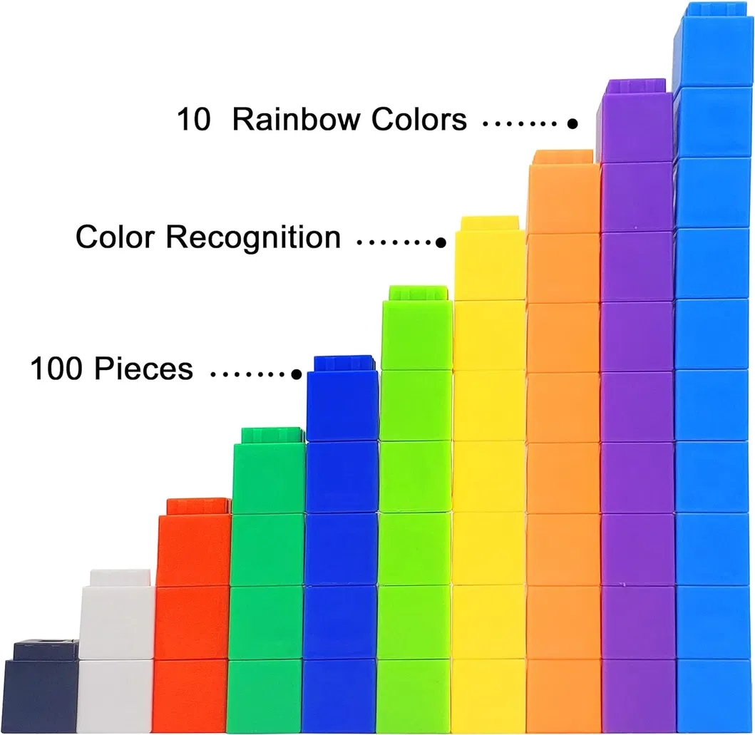 100PCS Rainbow Counting Cubes