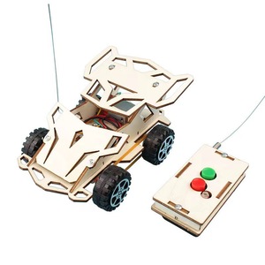 Wood Model DIY Puzzle Toys Wireless Remote Control Car Electronic Education Technology STEM Toys Science Experiment Kit