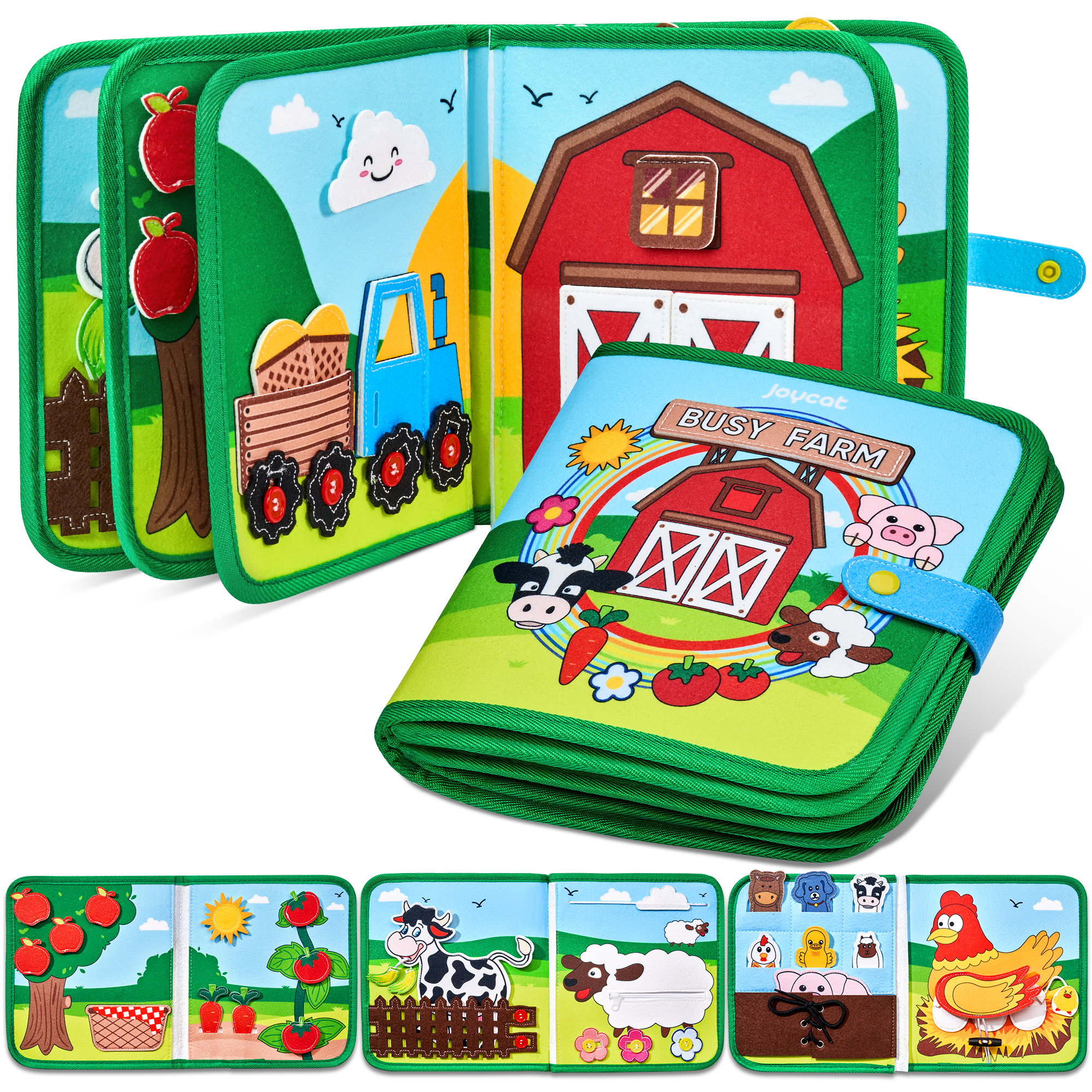JoyCat Premium Felt Sensory Activity Board: Montessori Basic Skills Teaching Aids, Preschool Educational Learning Toy