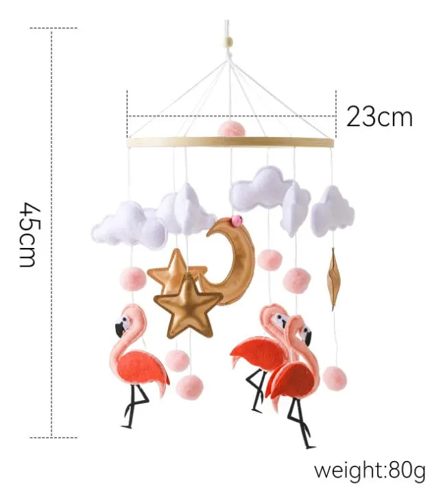 Fabric Plastic Wooden Baby Musical Mobile Toys