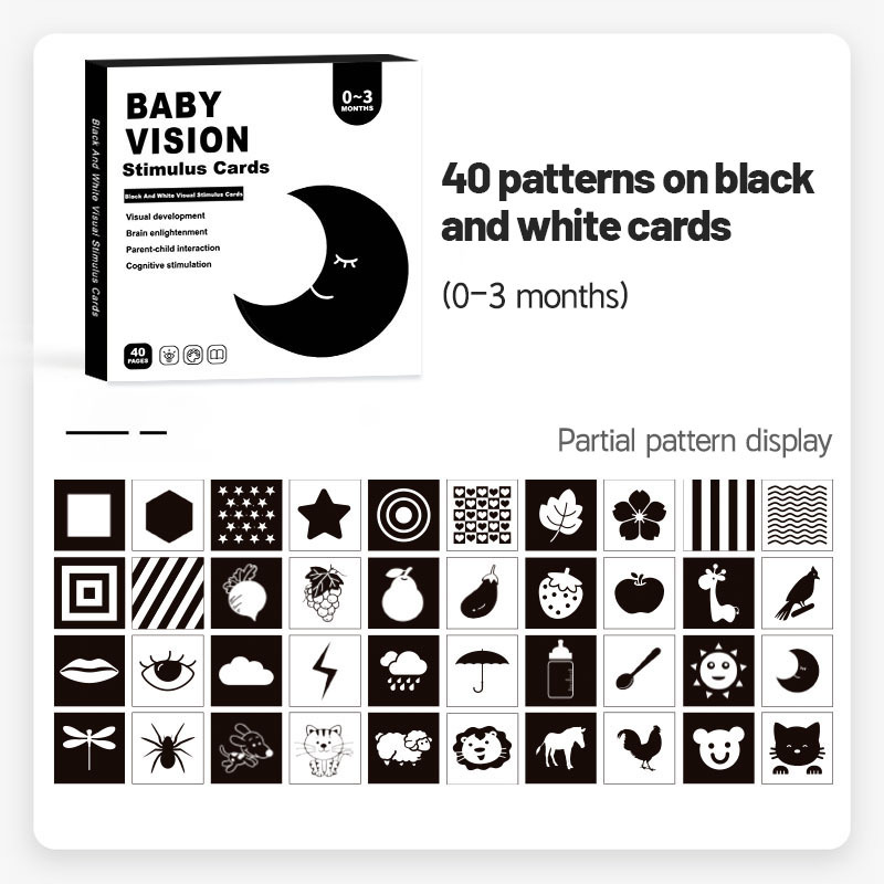 Baby Visual Stimulation Cards Newborn Brain Development Toys Visual Stimulation Learning Activity Cards