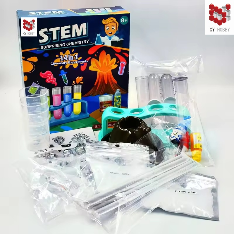 SD557 Children's Education Science Class DIY 14 in 1 Stem Children Learning Chemistry Science Kit Educational Children's Toys Kids Gift