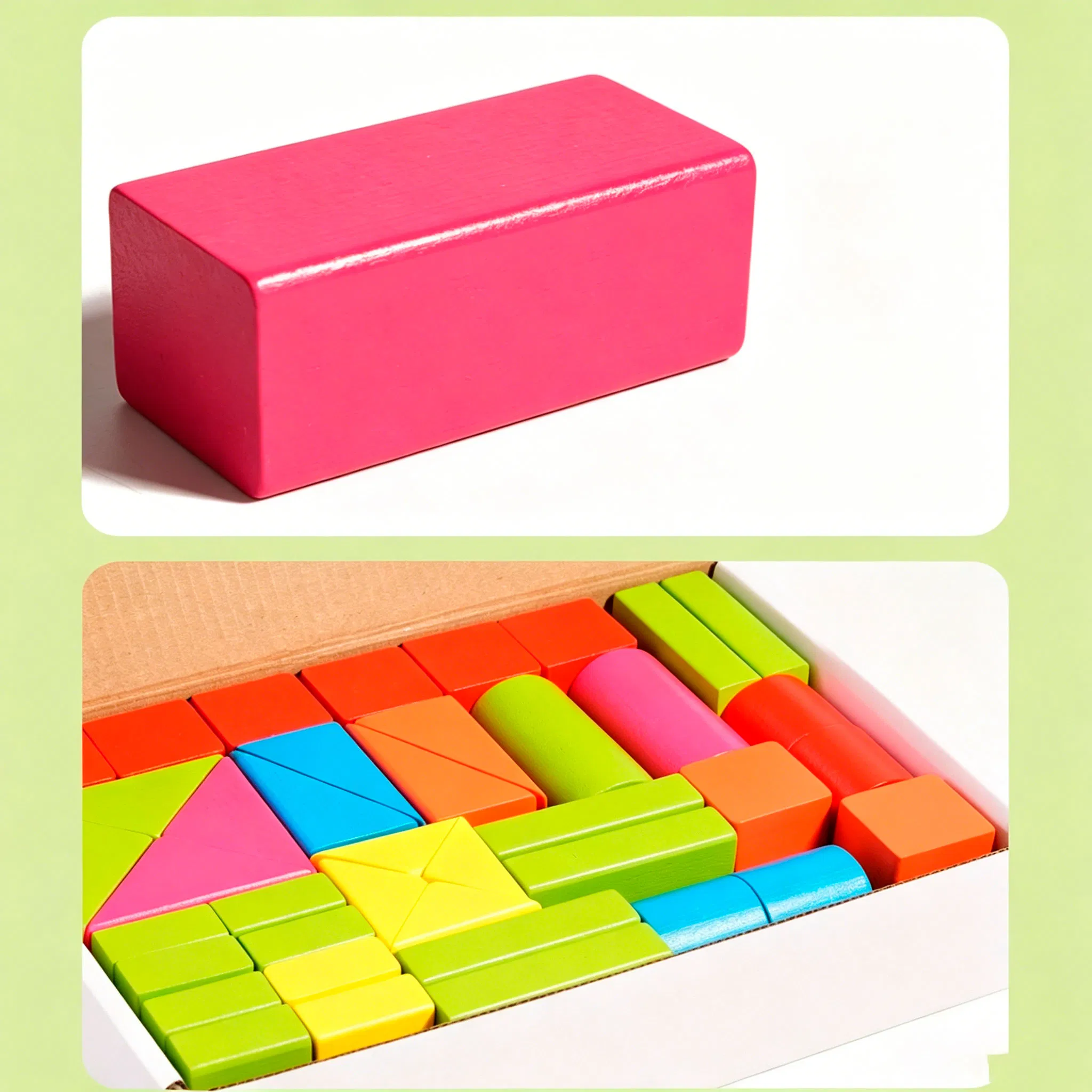 Montessori 82PCS Wooden Building Blocks Early Learning Educational Toy