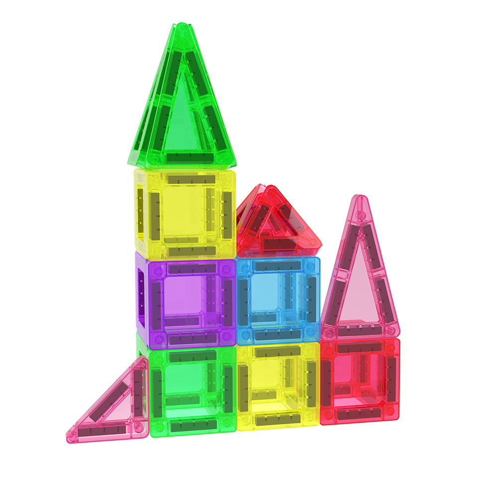 Mini Kids Travel Tiles in Metal Case STEM Educational Magnetic Construction Toy Mini Magnetic Building Blocks