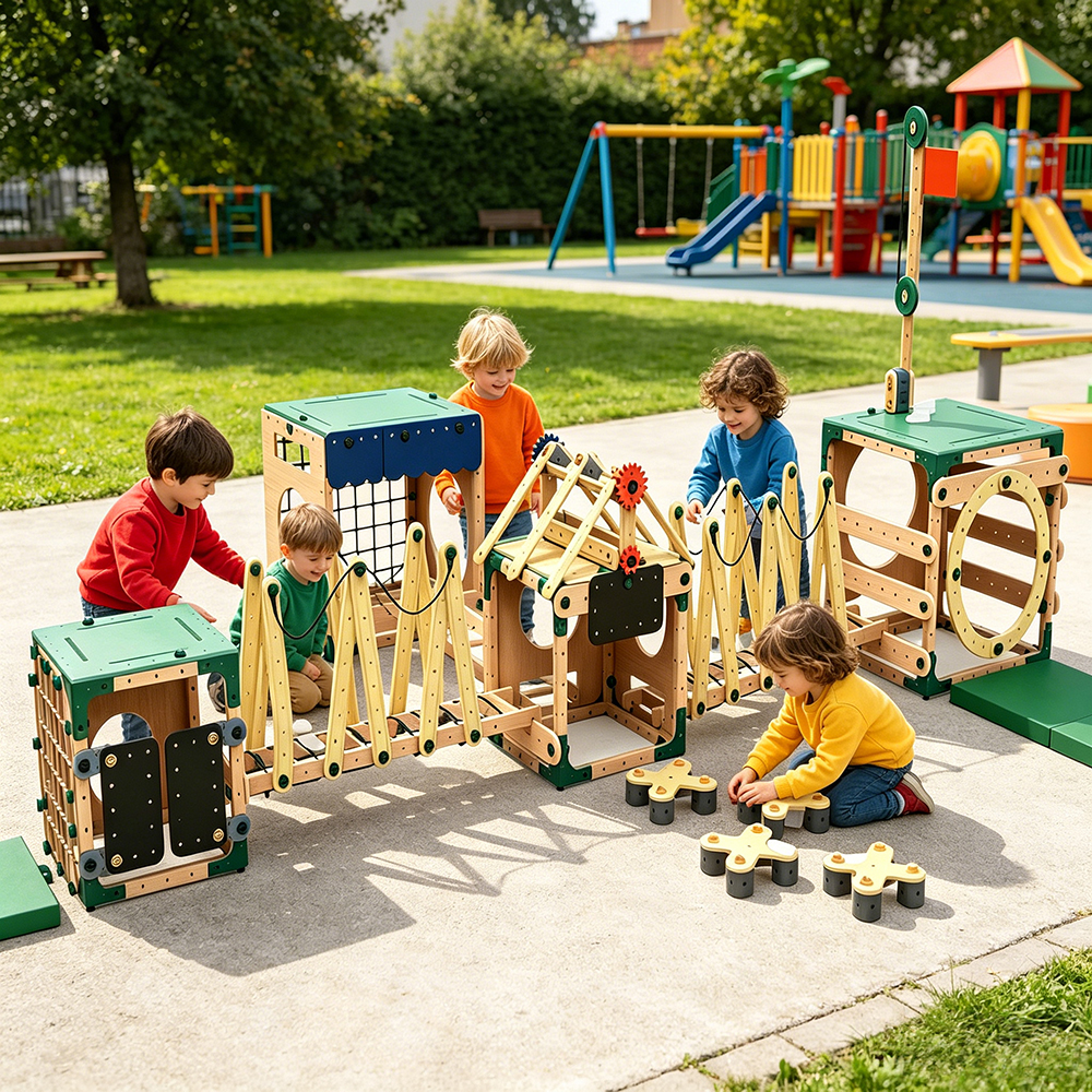 Kids Wooden Twist and Build Construction Set STEM Engineering Toy for Creative Model Building and Learning