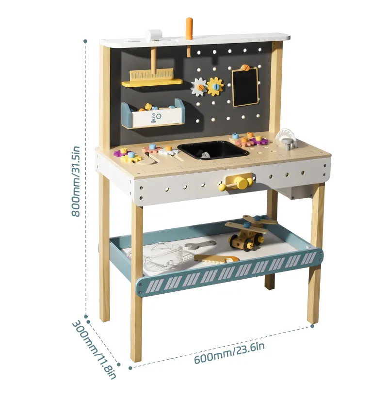 Preschool Toy Classroom Wooden Workbench Play Set for Stem Learning