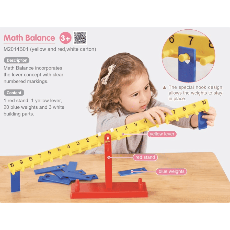 Educational Math Balance Toy for Kids Plastic STEM Classroom Learning with Weights