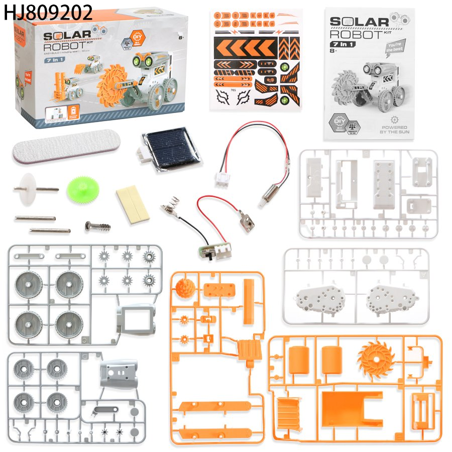 7 in 1 Science Solar Robot Toy Learning Tool Education Robots DIY Building Powered Technological Kit for Children