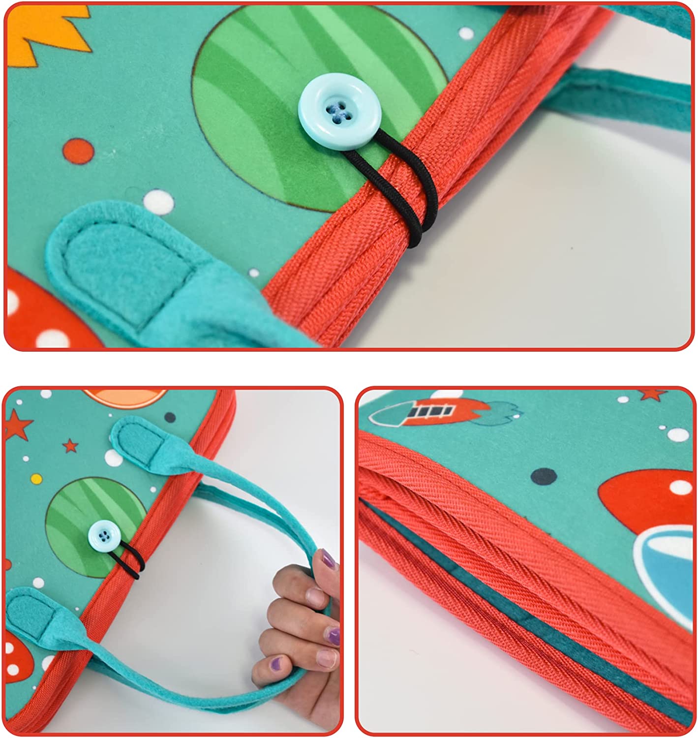 Educational Montessori Toys Multi-effects Fine Motor Skill Learning Interactive Sensory Felt Activity Busy Board for Toddlers