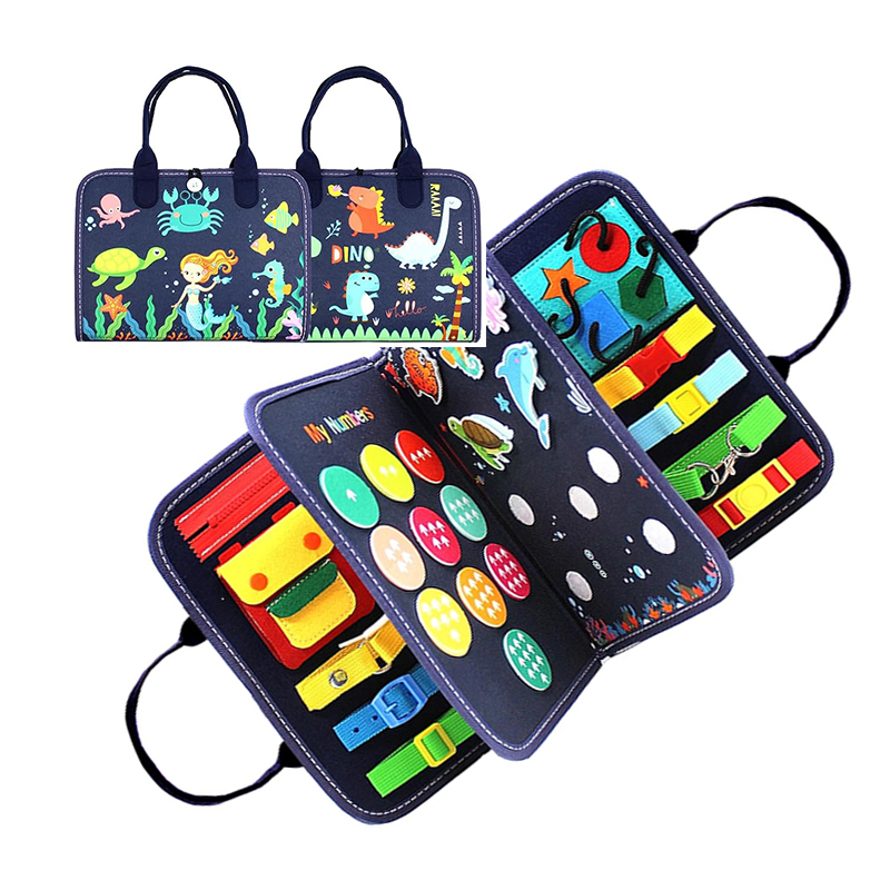Early Education Craft Toys Wild Animals Felt Busy Board Toddlers Kids Intelligence Development Sensory Activity Toy Safe
