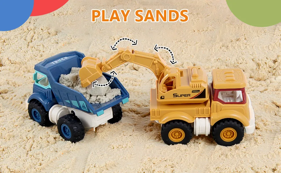 All-in-One Construction Truck Toys for Toddlers Ages 2 to 5