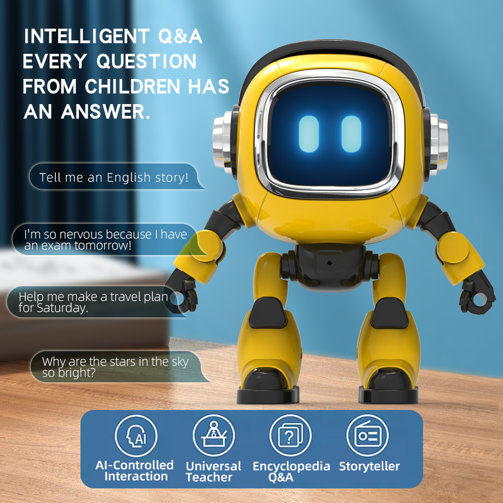 Wholesale Intelligent WiFi Plastic Robot Toys Kids Educational Voice Control Interactive Desktop AI 37 Languages Battery Color