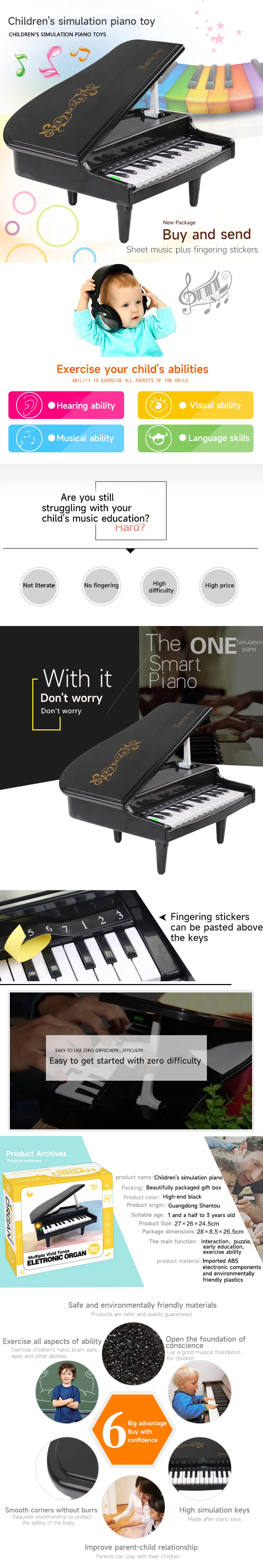 Early Learning Children Simulated Piano Keyboard Details