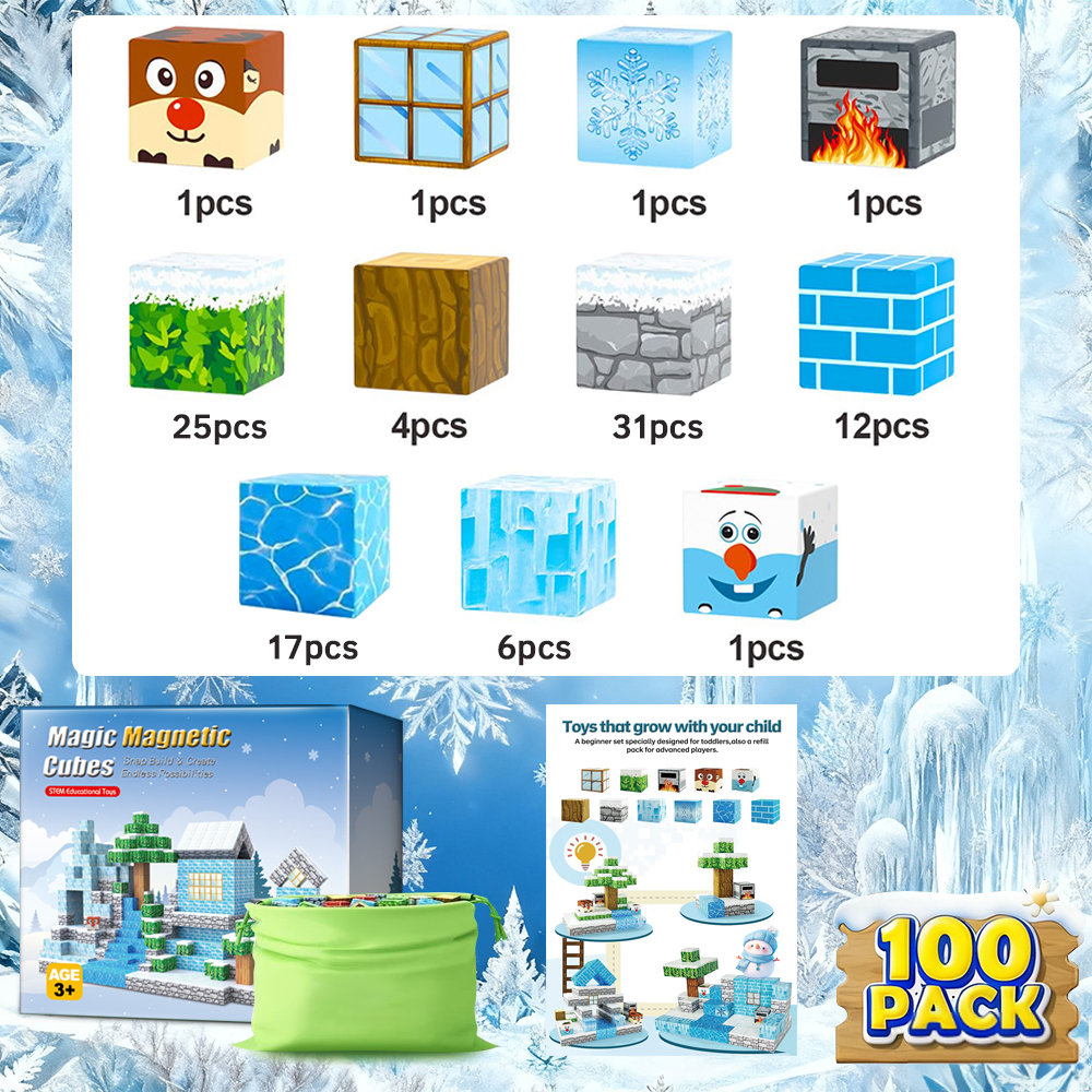 Custom Educational Toys Build Creative Magnet Fun World Set Fidget Puzzle Cube Magnetic Tiles for Kids Learning