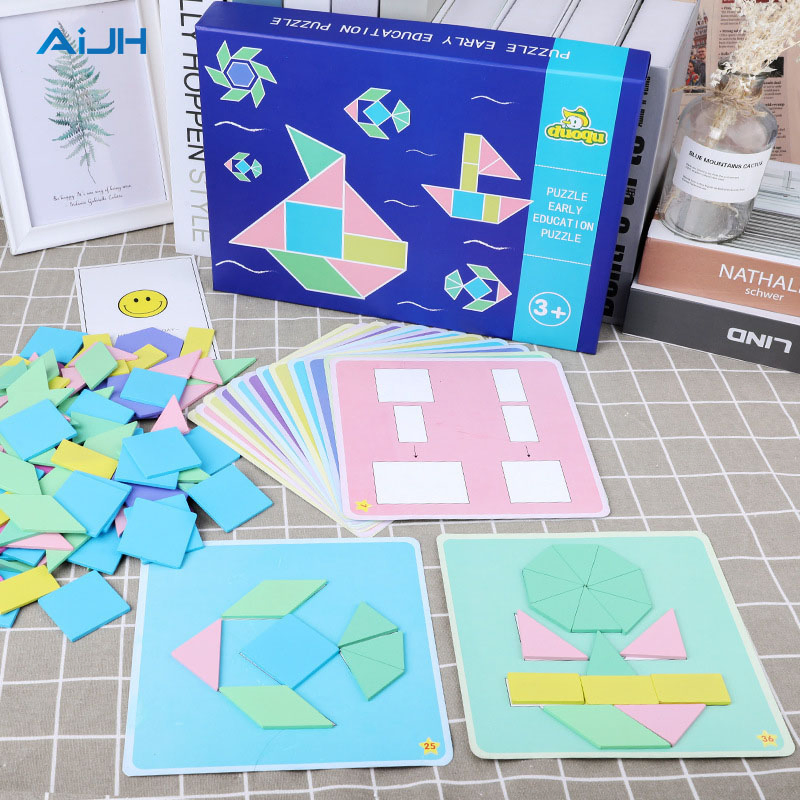 AiJH Educational 3D Stacking Toy Day And Night Theme Wooden Puzzle With Challenge Cards For Preschoolers Problem Solving Skill Building Toys