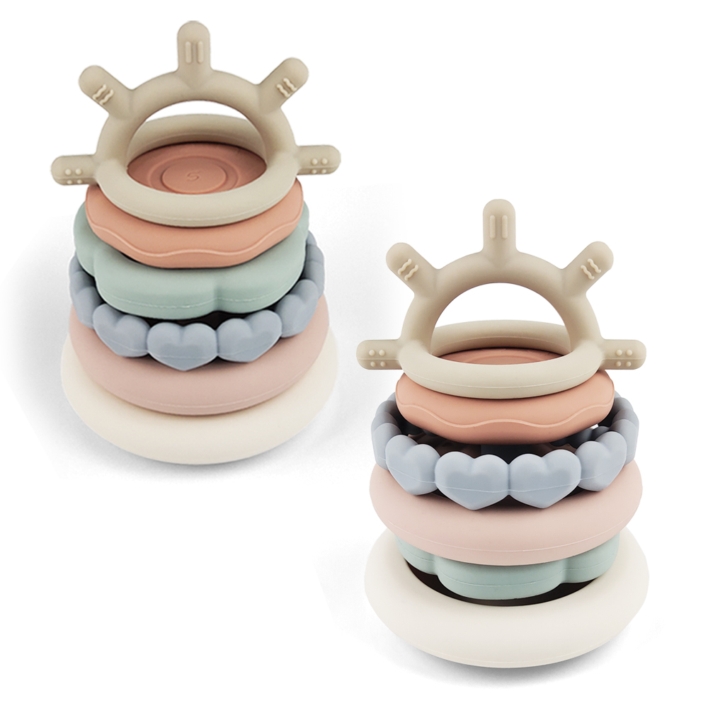 Silicone Learning Stacking Ring Rainbow Stacking Toys