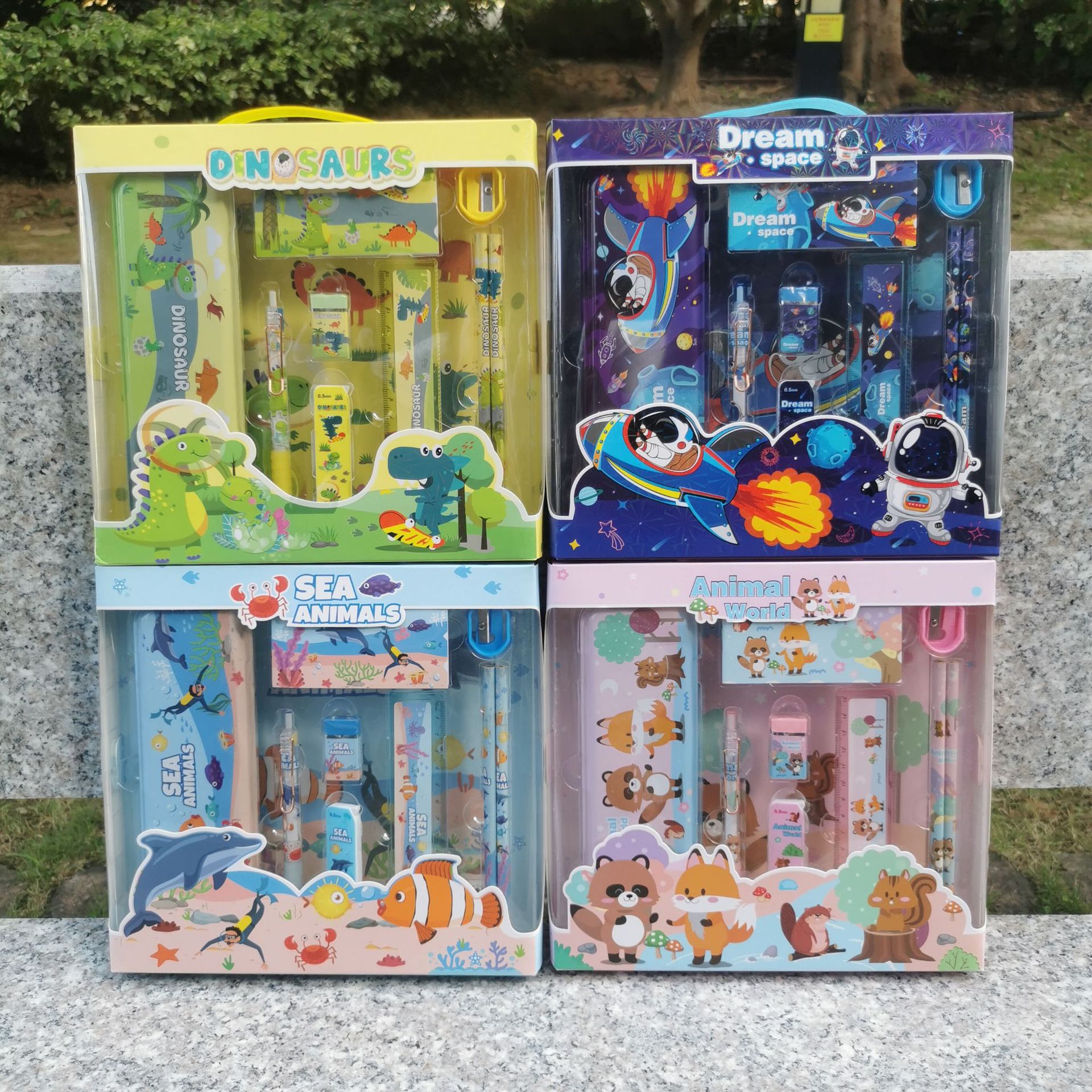 Dinosaur School Stationery Set, Cute Kt Melody Pencil Set, Animal Space School Stationery Pencil Set