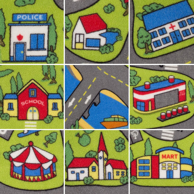 Custom Printed Toddler Urban Play Mat Traffic Design Playroom Floor Rug Carpet Children Educational Game Tatami Rug