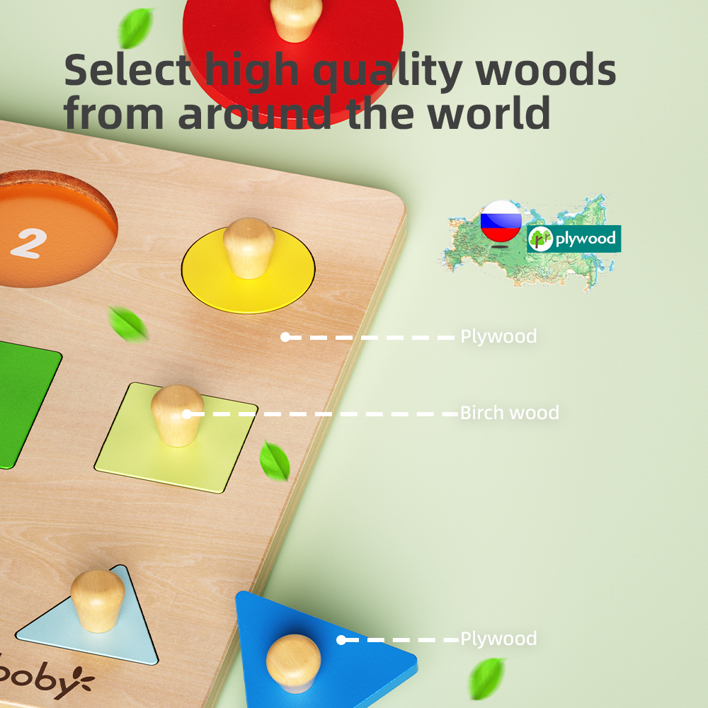 Montessori Wooden Sensory Toys for Kids 1-2 Years Educational Shape Size Gradient Puzzle