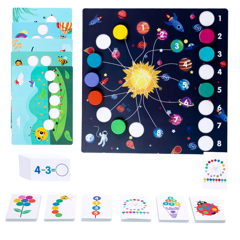 2026 New Multifunctional Digital Wood Learning Kit Matching Cards Teaching Aids Early Childhood Math Puzzle Ages 2-6 CE CPC EN71