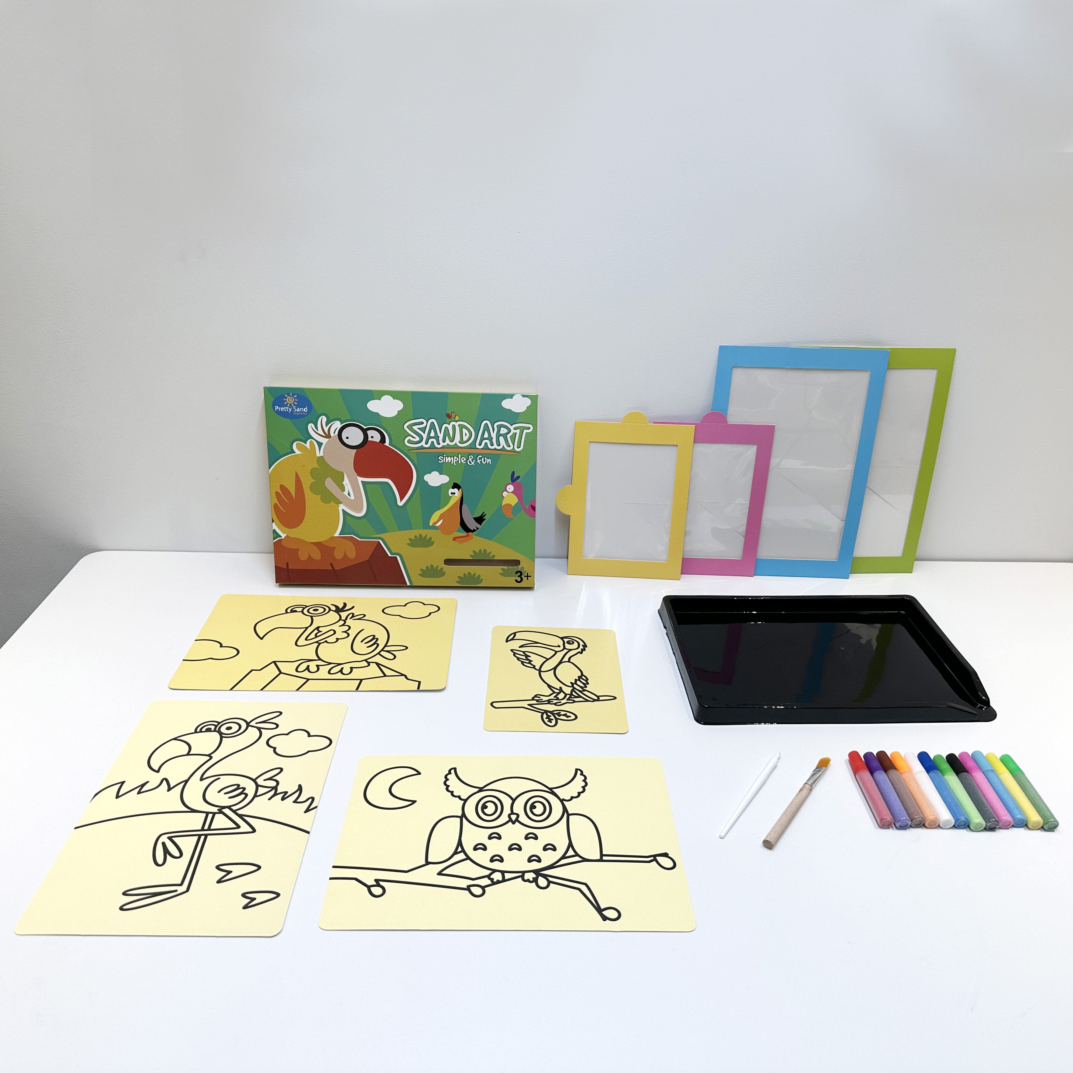 Children Early Educational Learning Creative Toy DIY Crafts Art Drawing Cards Pictures Kits Animals Sand Painting for Kids