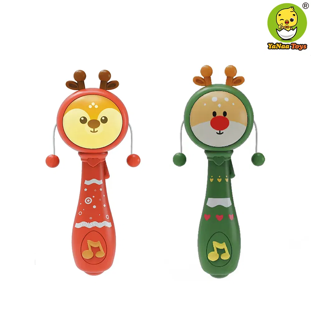 Infant Teethers Soothing Toys Baby Chew Rattle Toys with Music and Lights