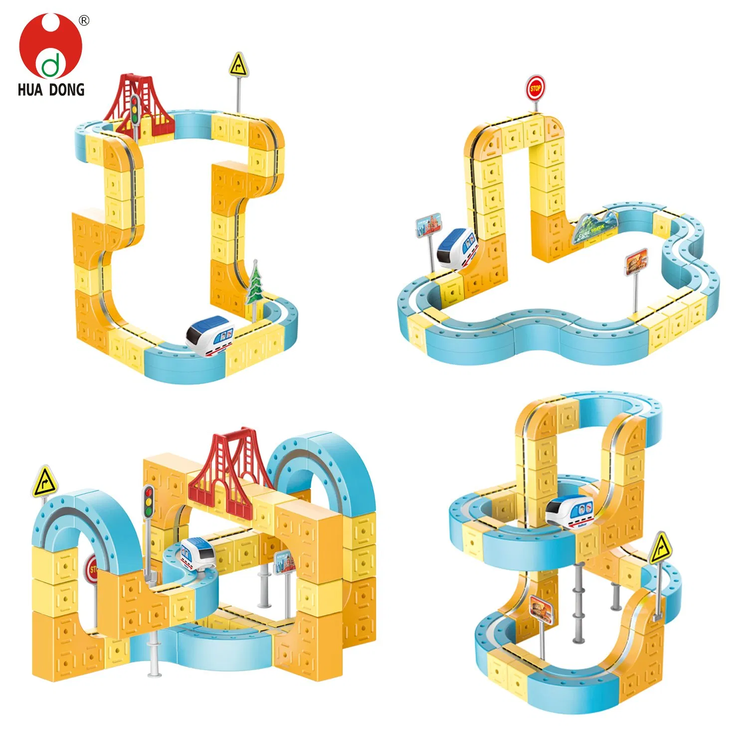 Magnetic Track Train Toy Playset with Detachable Cars Easy Snap Track Design Colorful Accessories Learning and Construction Toy for Toddlers and Preschool Child