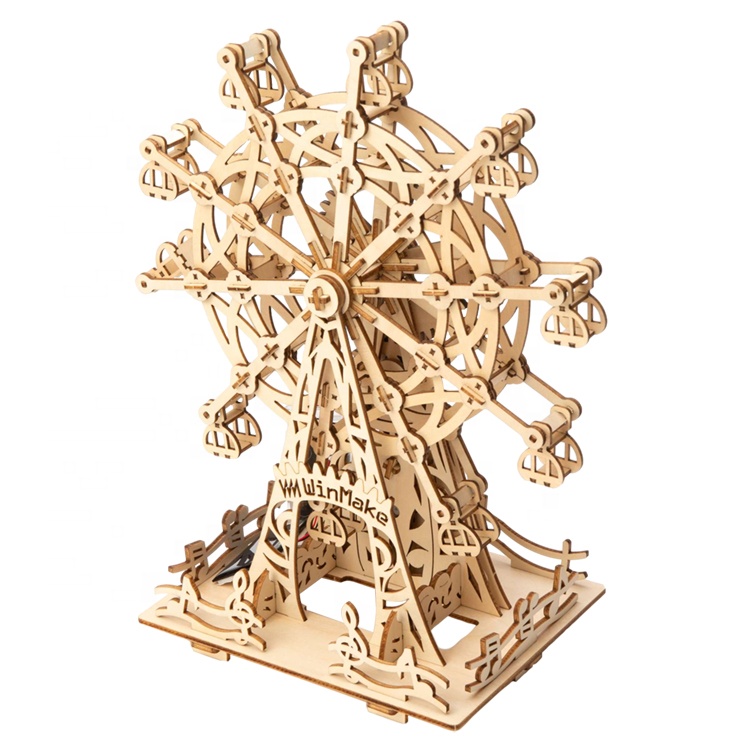 3D Wooden Puzzle Interactive Mechanism Building Model Brain Teaser Educational STEM Toy for Adults Teens