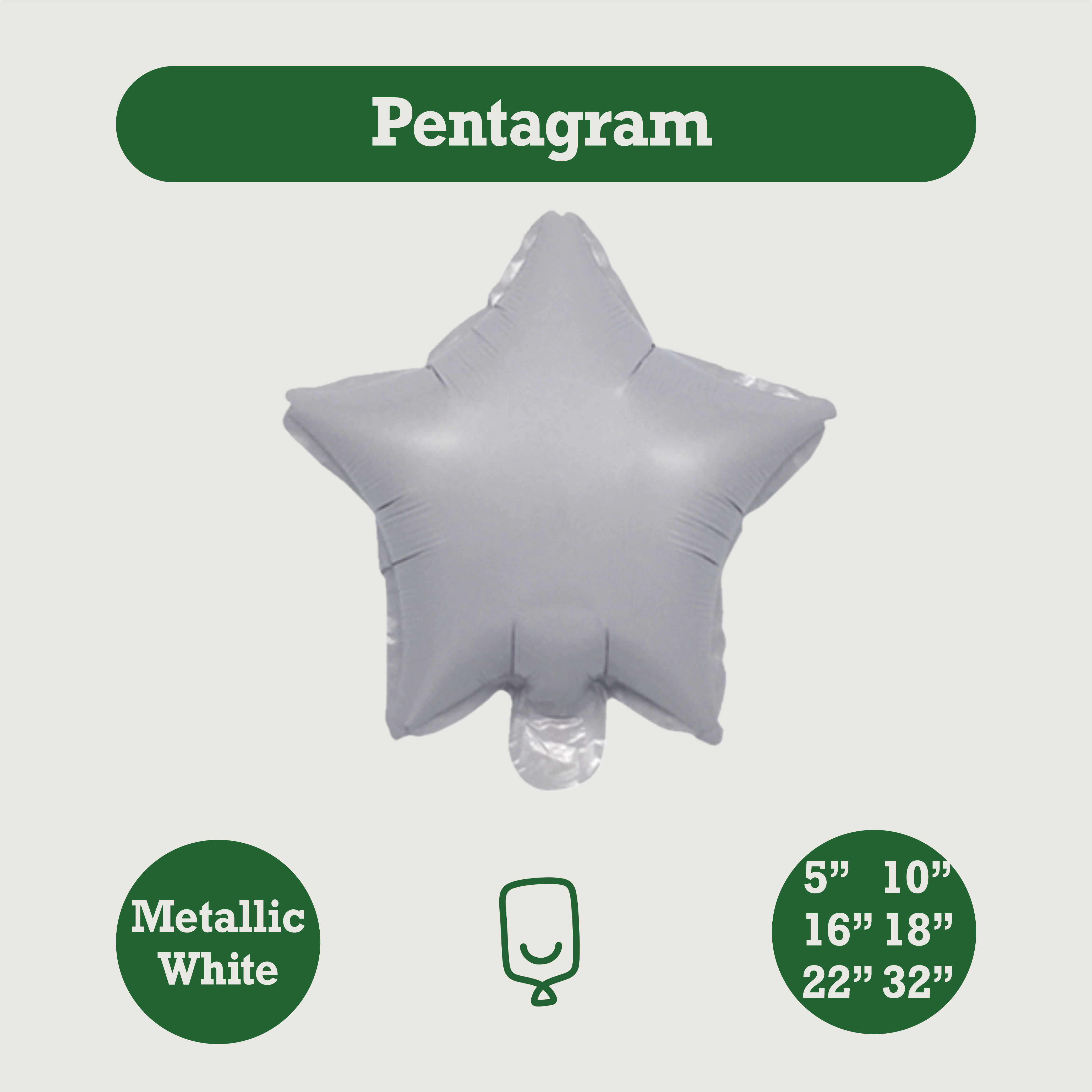 Metallic Chrome Star Pentagram Foil Balloon 5 10 16 18 22 32 Inch Party Custom Manufacturer OEM Mylar FAMA BSCI Sedex
