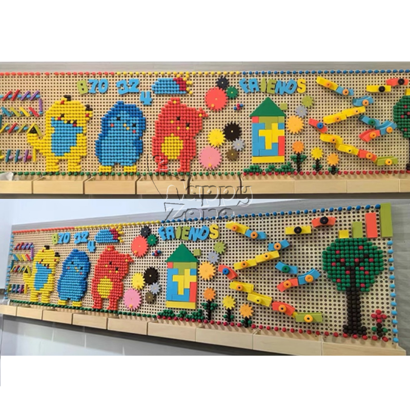 Children Educational EVA Blocks Wall Interactive Wall Game Mounted Sensory Wall Puzzle Brick Stem Toys For Preschool Playroom