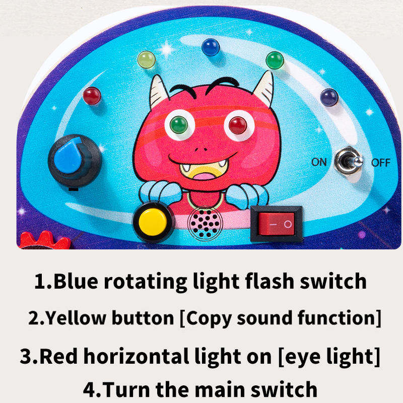 Colorful Cartoon Universe Space Design Wooden Busy Board CE ASTM Certified Intellectual Development Sensory Toy for Kids