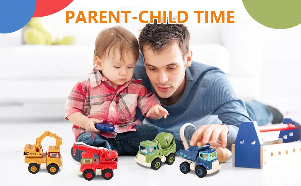 All-in-One Construction Truck Toys for Toddlers Ages 2 to 5