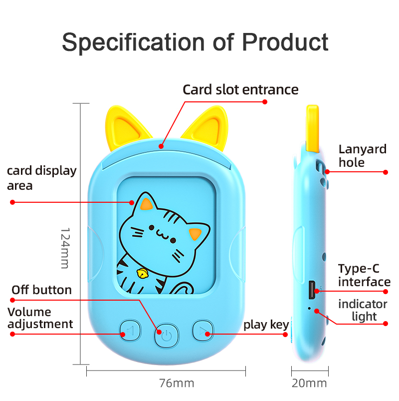Early Education Device Learning Words Talking Flash Cards Toy Insert Card Reading Machine Educational Plastic Flash Cards