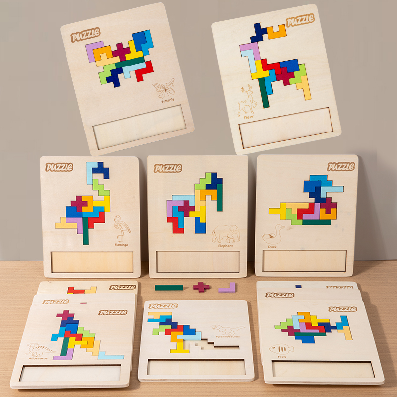 Children Brain Teaser Tangram Early Intelligence Boys and Girls Fun Toy Russian Jigsaw Puzzle