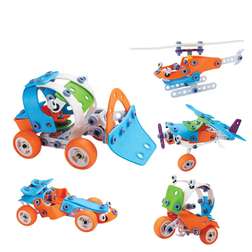 132PCS 5 in 1 Construction Steam Learning Toys Educational Engineering Model Building Set Boys Creative DIY Erector Toys Kit for Kids