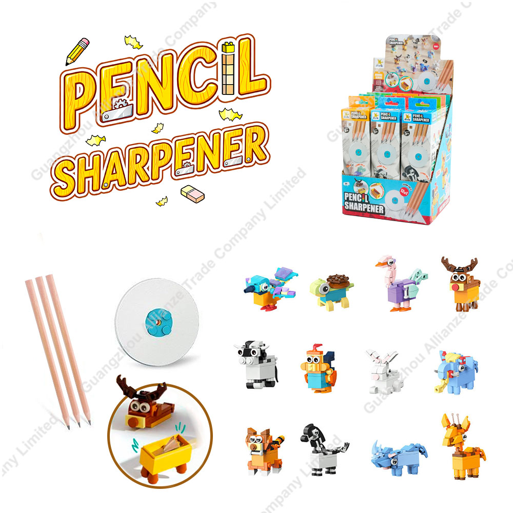 Hot Sale 3-Pencil Pack DIY Stationery Set Plastic Building Bricks Blocks Clips Newest School Supplies for Kids
