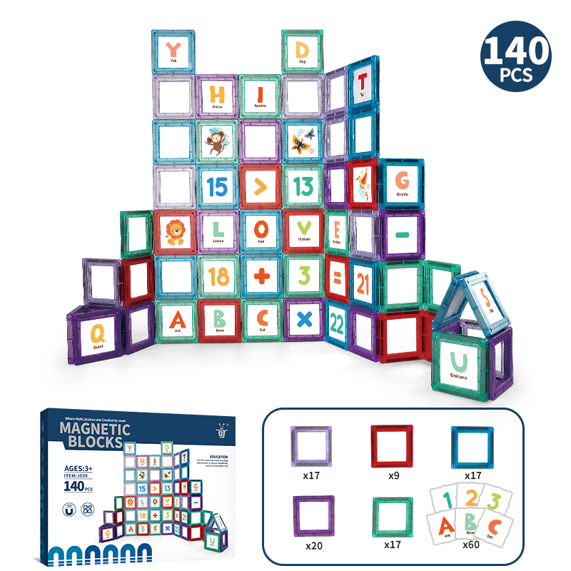 Alphabet Learning Toys for Toddlers 1-3 2-4 4-8, Classroom Must Have 140PCS Construction Toy,