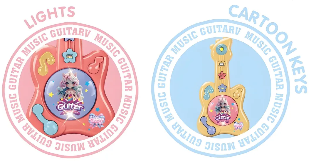 Children Electric Musical Instruments Mini Cartoon Guitar for Kids Developmental Intelligence Toy