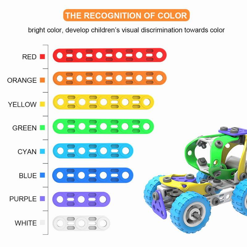 109 PCS Kids Screw Nut Building Blocks Educational Vehicle Construction Toys 5 in 1 Stem Learning Toy Set with Screwdriver