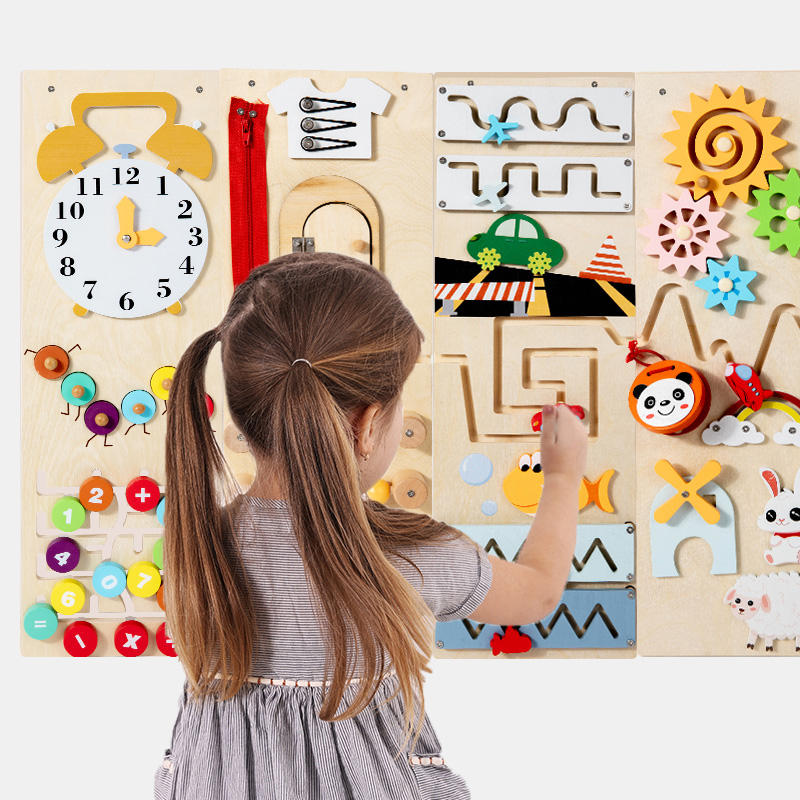 Baby Early Education Wood Multifunctional Wall Game Children's Exploration Cognitive Development Hands-On Ability Busy Board Toy