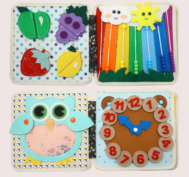 Soft Felt Educational Baby Travel Toys Quiet Book Activity Early Education Learning Felt Busy Book