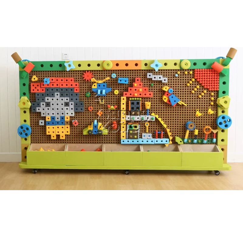 Children Educational EVA Blocks Wall Interactive Wall Game Mounted Sensory Wall Puzzle Brick Stem Toys For Preschool Playroom