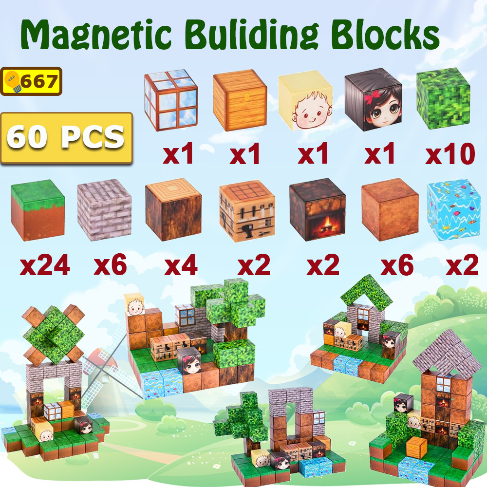 Magnetic Building Blocks Play Scenario