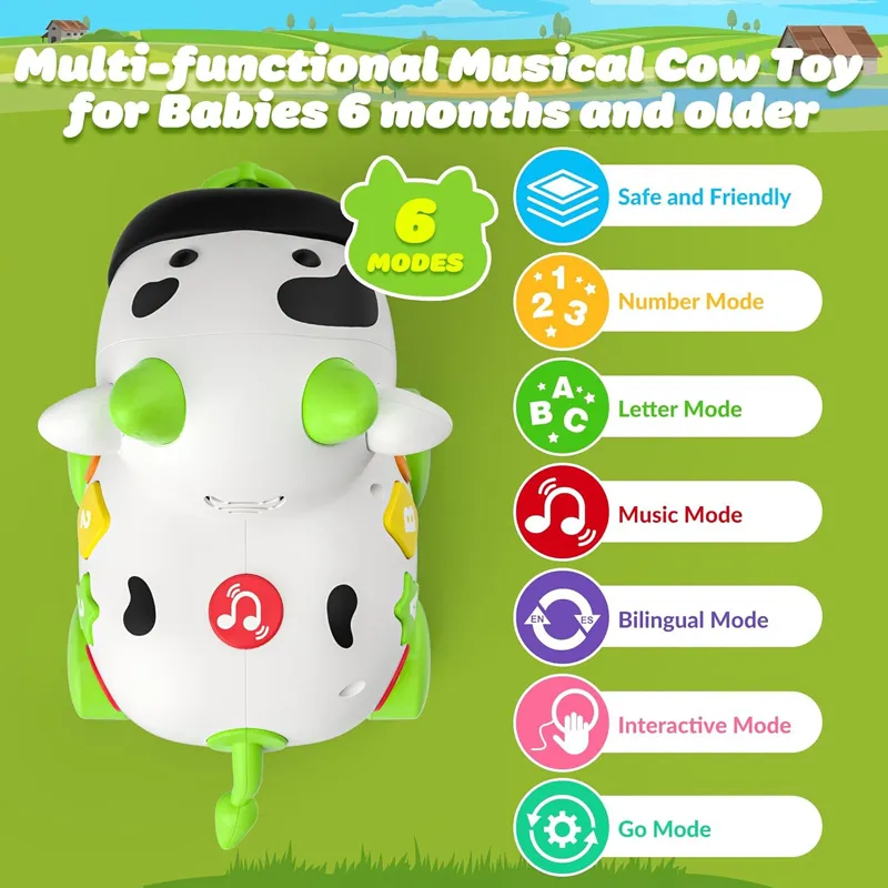 Children Education Developmental Learning Electric Bilingual Musical Cow Toy - View 6